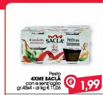 Pesto 4xme scala con senza aglio gr 45 x 4