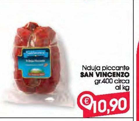 Despar Nduja piccante san vincenzo gr 400 circa al kg offerta