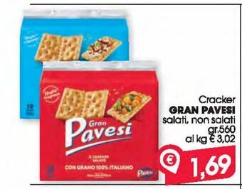 Despar Crackers gran pavesi salati , non salati gr 560 offerta