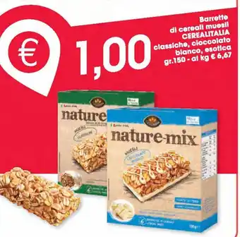 Despar Barrette di cereali muesli classiche cioccolato blanc ,esotica gr 150 offerta