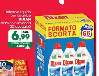 Despar Detersivo liquido per lavatrice dixan classico o lavanda 22 lavaggi x 3 offerta