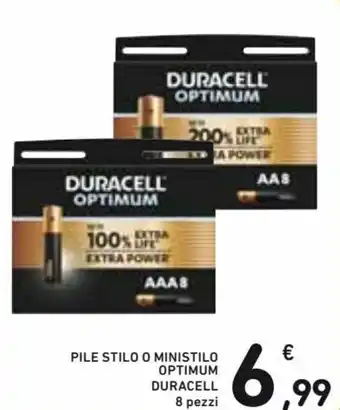 Spazio Conad Duracell Pile Stilo O Ministilo Optimum 8 pezzi offerta
