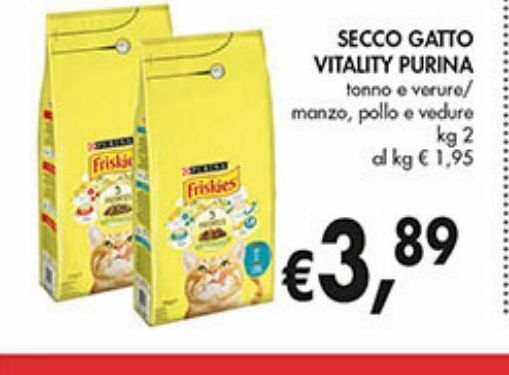 Supermercato Coal Secco gatto vitalis friskies tonno e verdure / manzo, pollo e verdure kg 2 offerta