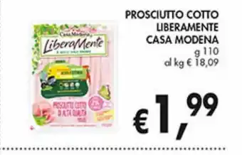 Prosciutto cotto liberamente casa modena g 110
