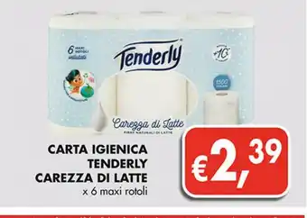 Carta igienica tenderly carezza di latte x6 maxi rotoli