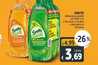 Svelto detersivo piatti ml 930 x 3 limone aceto zenzero e limone