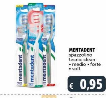 Mentadent spazzolino tecnic clean medio forte soft