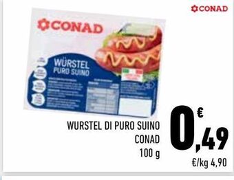 Conad City Wurstel di puro suino conad offerta