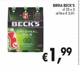 Supermercato Coal Birra beck's cl 33x3 offerta