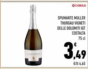 Conad City Spumante muller thurgau vigneti delle dolomiti igt costalta offerta