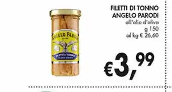 Supermercato Coal Filetti di tonno angelo parodi all'olio di oliva g 150 offerta
