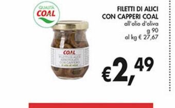 Supermercato Coal Filetti di alici con capperi coal g 90 offerta