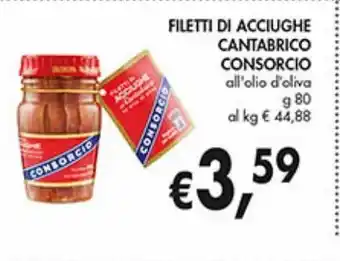 Supermercato Coal Filetti di acciughe cantabrico consorcio all'olio di oliva g 80 offerta