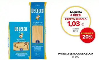 De Cecco Pasta di Semola gr 500