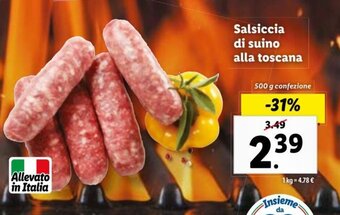 Lidl Salsiccia di suino alla toscana 500 g offerta