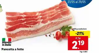 Lidl Pancetta a fette 400 g offerta