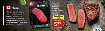 Lidl Tagliata di bovino origine Canada 200 g offerta