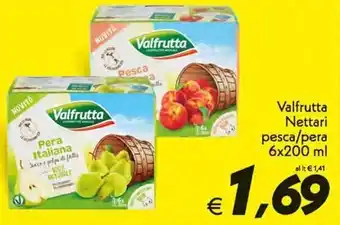 Iper Super Conveniente Valfrutta Nettari pesca/pera 6 x 200ml offerta
