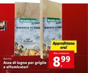 Lidl Warrlich Asse di legno per griglie e affumicatori offerta