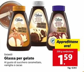 Gelatelli Glassa per gelato 259 g
