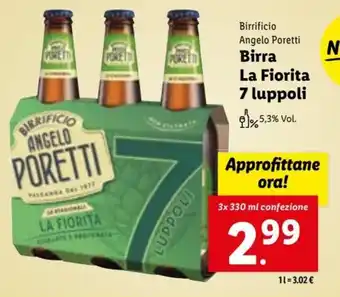 Lidl Birrificio Angelo Poretti Birra La Fiorita 7 Luppoli 3x330 ml offerta