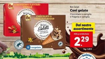 Lidl Bon Gelati Coni gelato 450 g offerta