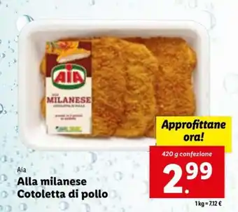 Lidl Aia Alla milanese Cotoletta di pollo 420 g offerta
