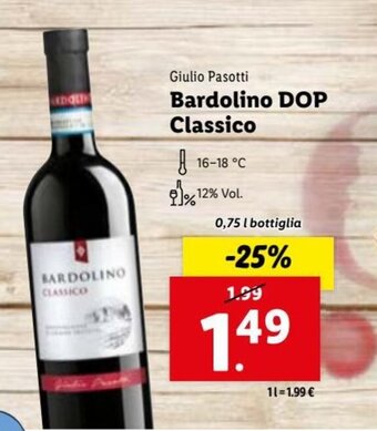 Lidl Giulio Pasotti Bardolino DOP Classico 0,75 l offerta