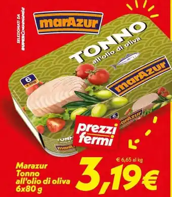 Tonno all'olio di oliva marazur 6x80g