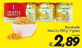 Iper Super Conveniente Bonduelle Mais 3 x 150 g + 1 gratis offerta