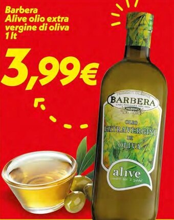 Iper Super Conveniente Barbera Alive olio extra vergine di oliva 1 lt offerta