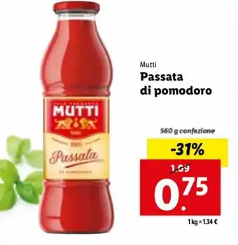 Lidl Mutti Passata di pomodoro 560 g offerta