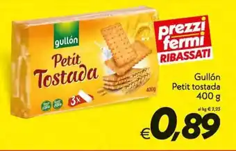 Iper Super Conveniente Gullón Petit tostada 400g offerta