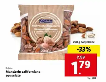 Lidl Belbake Mandorle californiane sgusciate 200 g offerta