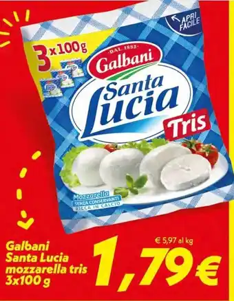 Iper Super Conveniente Galbani Santa Lucia Mozzarella tris 3 x 100g offerta