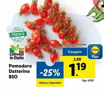 Lidl Pomodoro Datterino BIO 250 g offerta