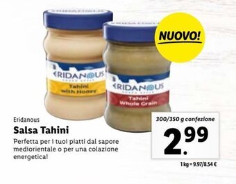 Lidl Eridanous Salsa Tahini 300/350 g offerta