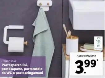 Livarno Home Portaspazzolini, portasapone, portarotolo da WC o portasciugamani