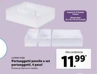 Livarno Home Portaoggetti pensile o set portaoggetti, 4 pezzi