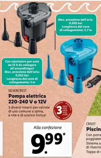 Lidl Sivercrest Pompa elettrica 220-240 V o 12V offerta