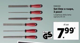 Lidl Parkside Set lime o raspe, 3 pezzi offerta