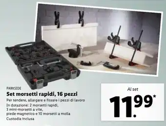Lidl Parkside Set morsetti rapidi, 16 pezzi Al set offerta