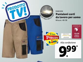 Lidl Parkside Pantaloni corti da lavoro per uomo misure: 48-58 offerta