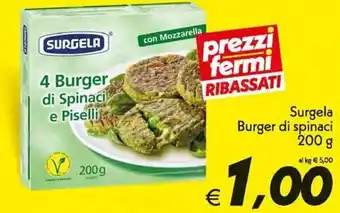 Iper Super Conveniente Surgela Burger di spinaci 200g offerta