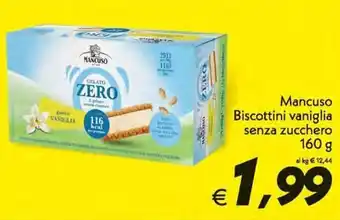 Mancuso Biscottini vaniglia senza zucchero 160g