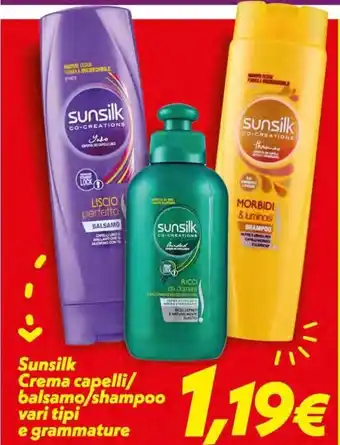 Iper Super Conveniente Sunsilk Crema capelli/balsamo/shampoo offerta