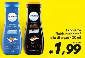 Iper Super Conveniente Leocrema Fluida nutriente/olio di argan 400ml offerta