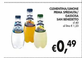 Clementina/limone prima spremuta/gassosa san benedetto