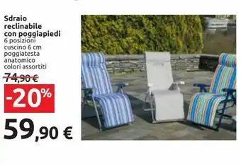 Sdraio reclinabile con poggiapiedi