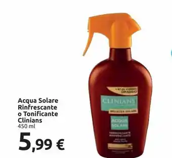 Acqua solare rinfrescante o tonificante clinians